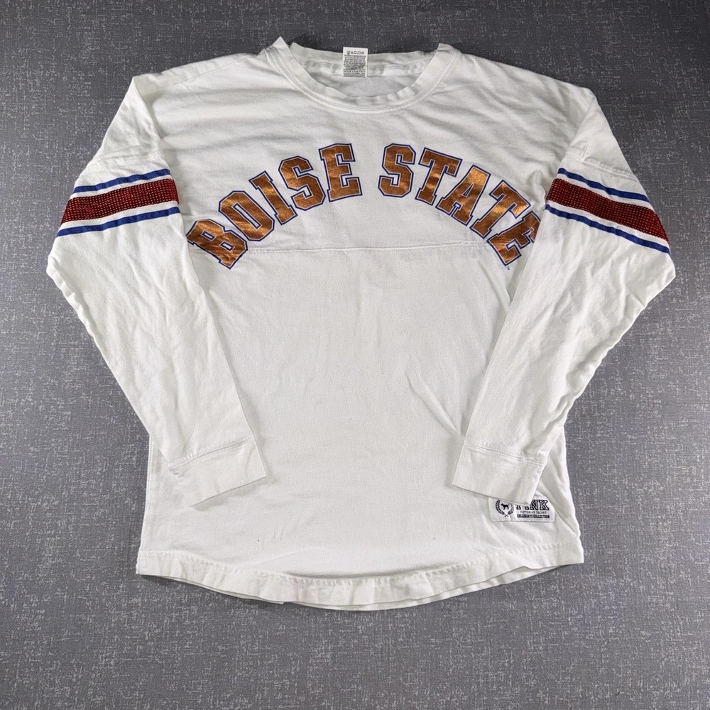 Boise State Broncos Shirt Womens XS White NCAA College Football PINK Victoria's